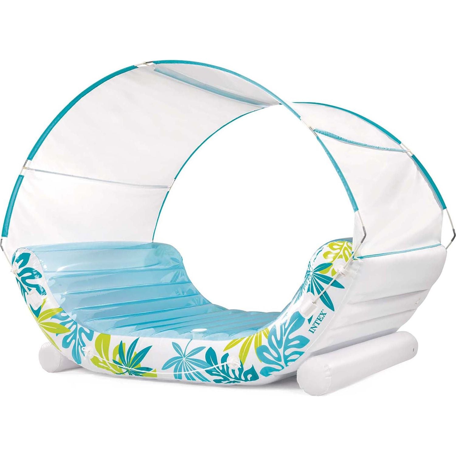 INTEX - Materassino Gonfiabile Lounge Mare Tropical Azzurro Wet Set Collection - h165x224x150 cm